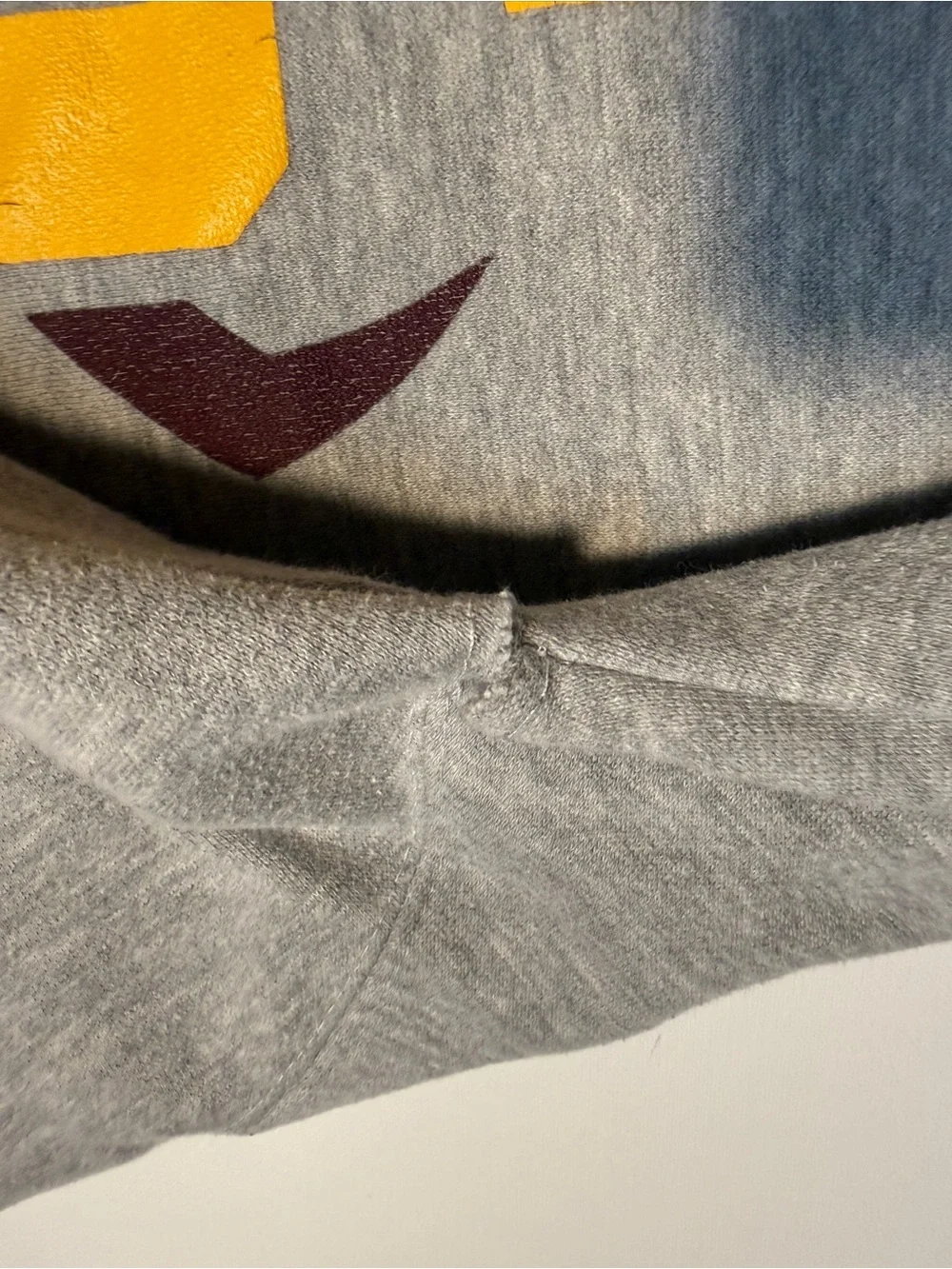 Gray Crewneck Sweatshirt with Gold & Maroon Football Logo‎